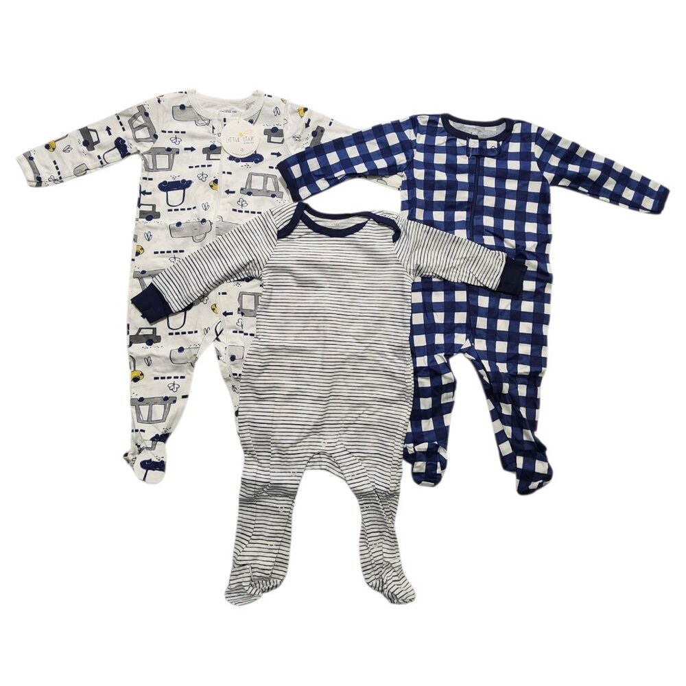Baby‎ Boys' Snug Fit Footed Pajamas, 3-Pack